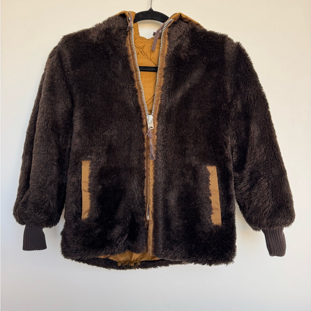 Vintage Talon Reversible Faux Fur/Nylon Bomber Jacket